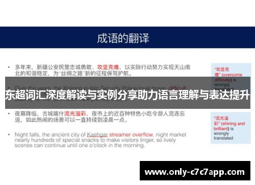 东超词汇深度解读与实例分享助力语言理解与表达提升 东超词汇深度解读与实例分享助力语言理解与表达提升