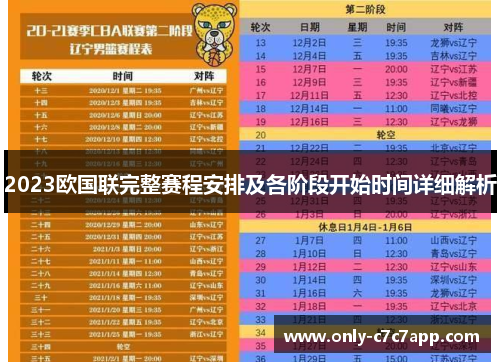 2023欧国联完整赛程安排及各阶段开始时间详细解析